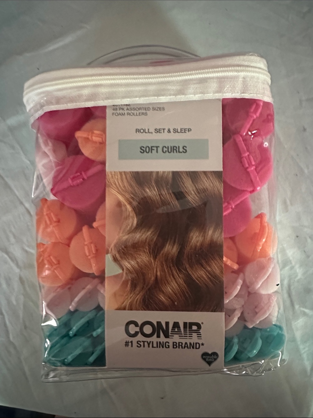 Conair Soft Curls Foam Rollers - Pink, Peach, Mint, Light Purple